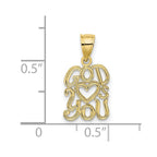 FJC Finejewelers 10 kt Yellow Gold GOD HEARTS YOU Charm 16 x 11 mm