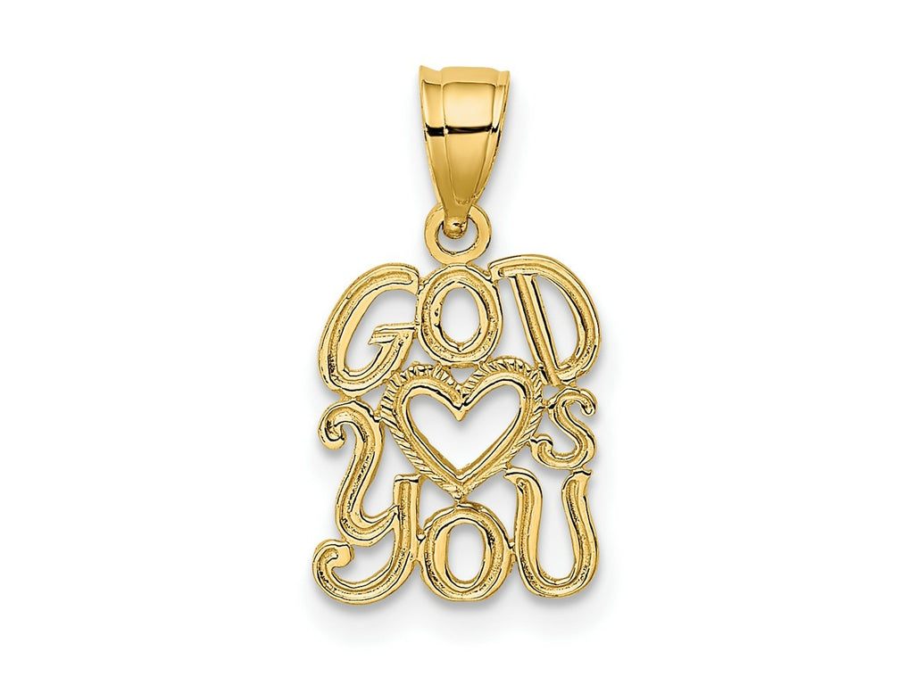 FJC Finejewelers 10 kt Yellow Gold GOD HEARTS YOU Charm 16 x 11 mm