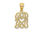 FJC Finejewelers 10 kt Yellow Gold GOD HEARTS YOU Charm 16 x 11 mm
