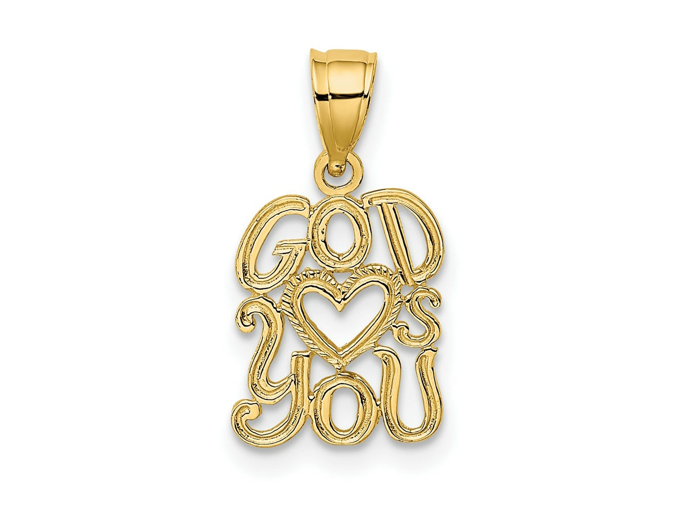 FJC Finejewelers 10 kt Yellow Gold GOD HEARTS YOU Charm 16 x 11 mm