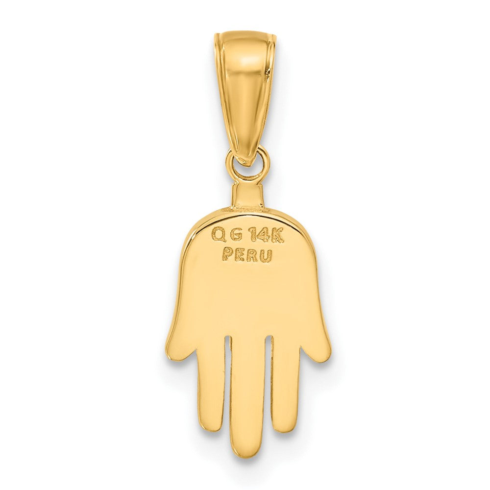 FJC Finejewelers 10 kt Yellow Gold Large Solid Hamsa Charm 20 x 9 mm