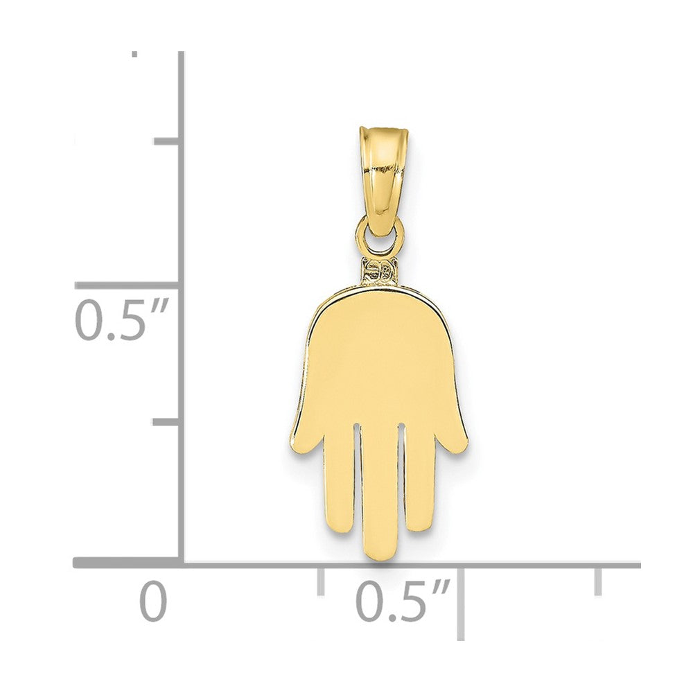 FJC Finejewelers 10 kt Yellow Gold Large Solid Hamsa Charm 20 x 9 mm