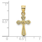 FJC Finejewelers 10 kt Yellow Gold Small Cross with Flower Charm 15 x 10 mm