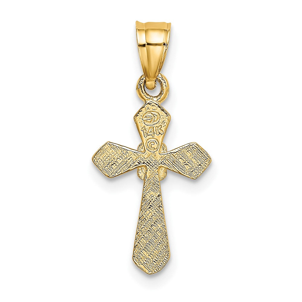 FJC Finejewelers 10 kt Yellow Gold Small Cross with Flower Charm 15 x 10 mm