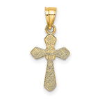 FJC Finejewelers 10 kt Yellow Gold Small Cross with Flower Charm 15 x 10 mm