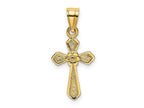 FJC Finejewelers 10 kt Yellow Gold Small Cross with Flower Charm 15 x 10 mm