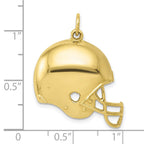 FJC Finejewelers 10 kt Yellow Gold Polished Football Helmet Charm 24 x 22 mm
