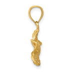 FJC Finejewelers 10 kt Yellow Gold Polished and Bright Cut Beaded Plumeria Flower Charm 18 x 13 mm