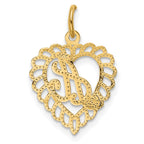 FJC Finejewelers 10 kt Yellow Gold Initial A Charm 23 x 15 mm