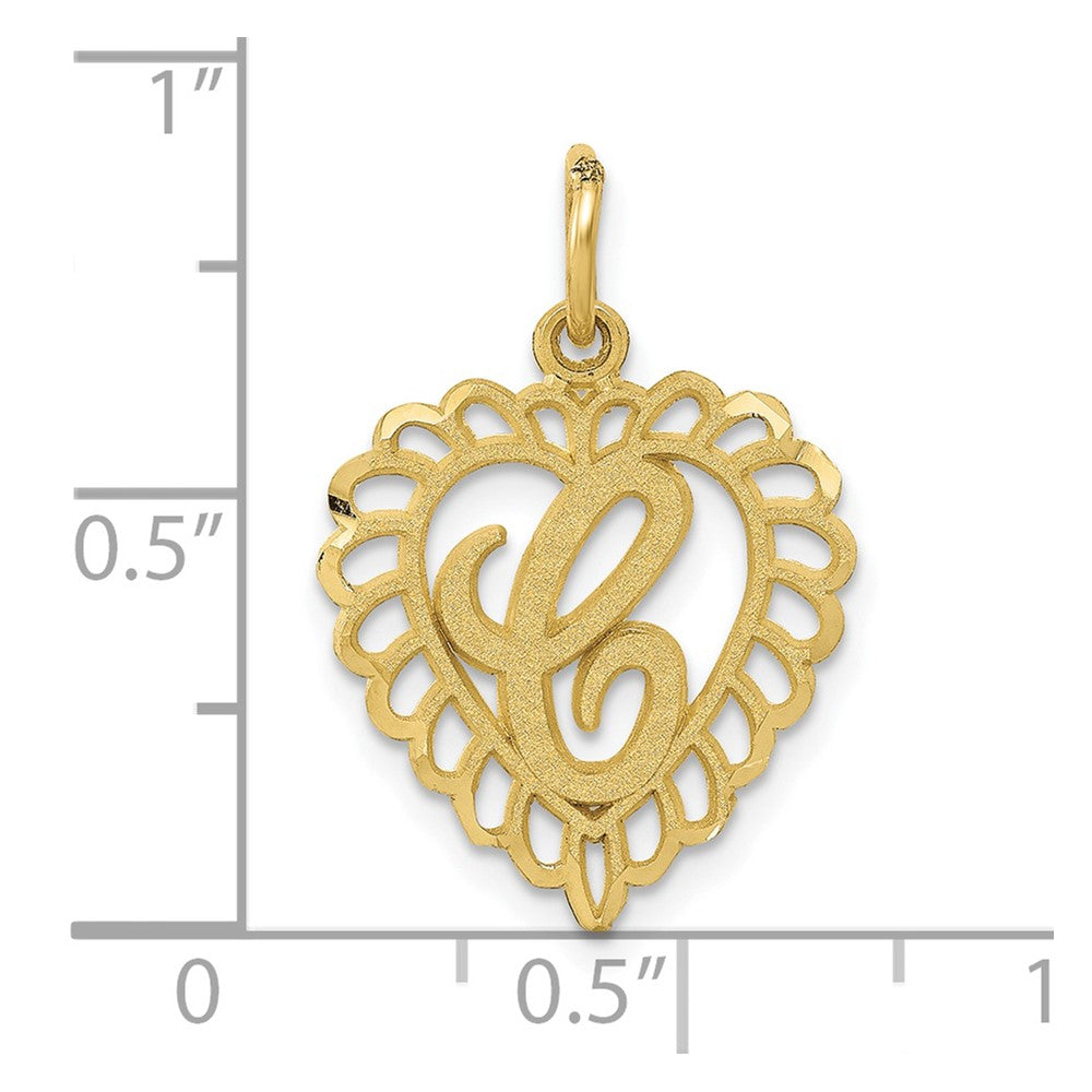 FJC Finejewelers 10 kt Yellow Gold Initial C Charm 23 x 15 mm