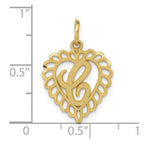 FJC Finejewelers 10 kt Yellow Gold Initial C Charm 23 x 15 mm