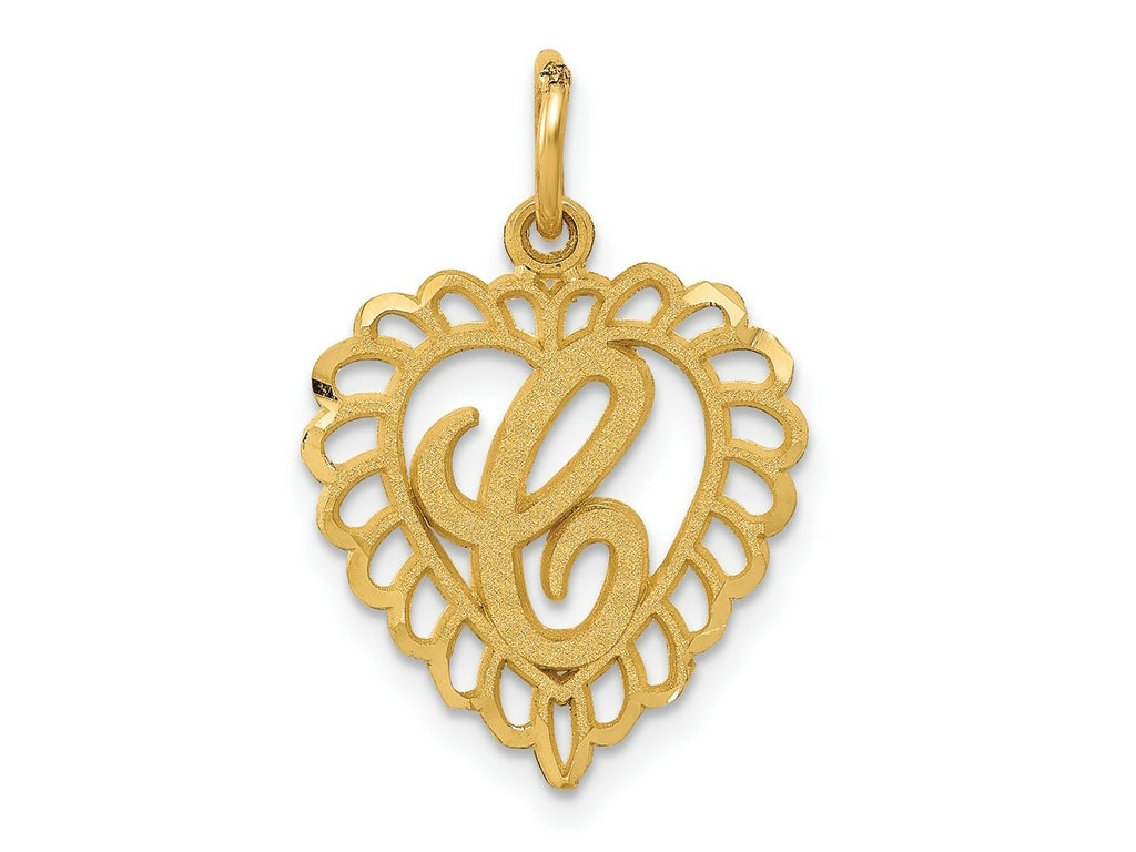 FJC Finejewelers 10 kt Yellow Gold Initial C Charm 23 x 15 mm