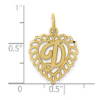 FJC Finejewelers 10 kt Yellow Gold Initial D Charm 23 x 15 mm