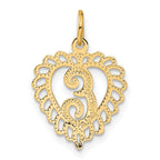 FJC Finejewelers 10 kt Yellow Gold Initial E Charm 23 x 15 mm