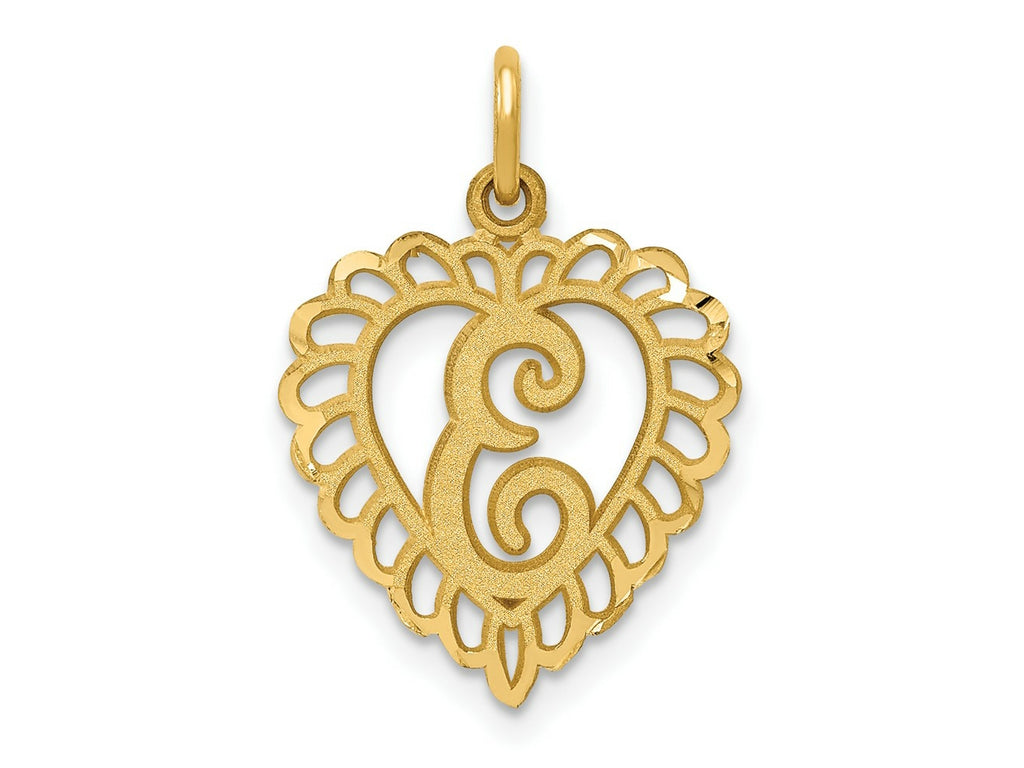 FJC Finejewelers 10 kt Yellow Gold Initial E Charm 23 x 15 mm