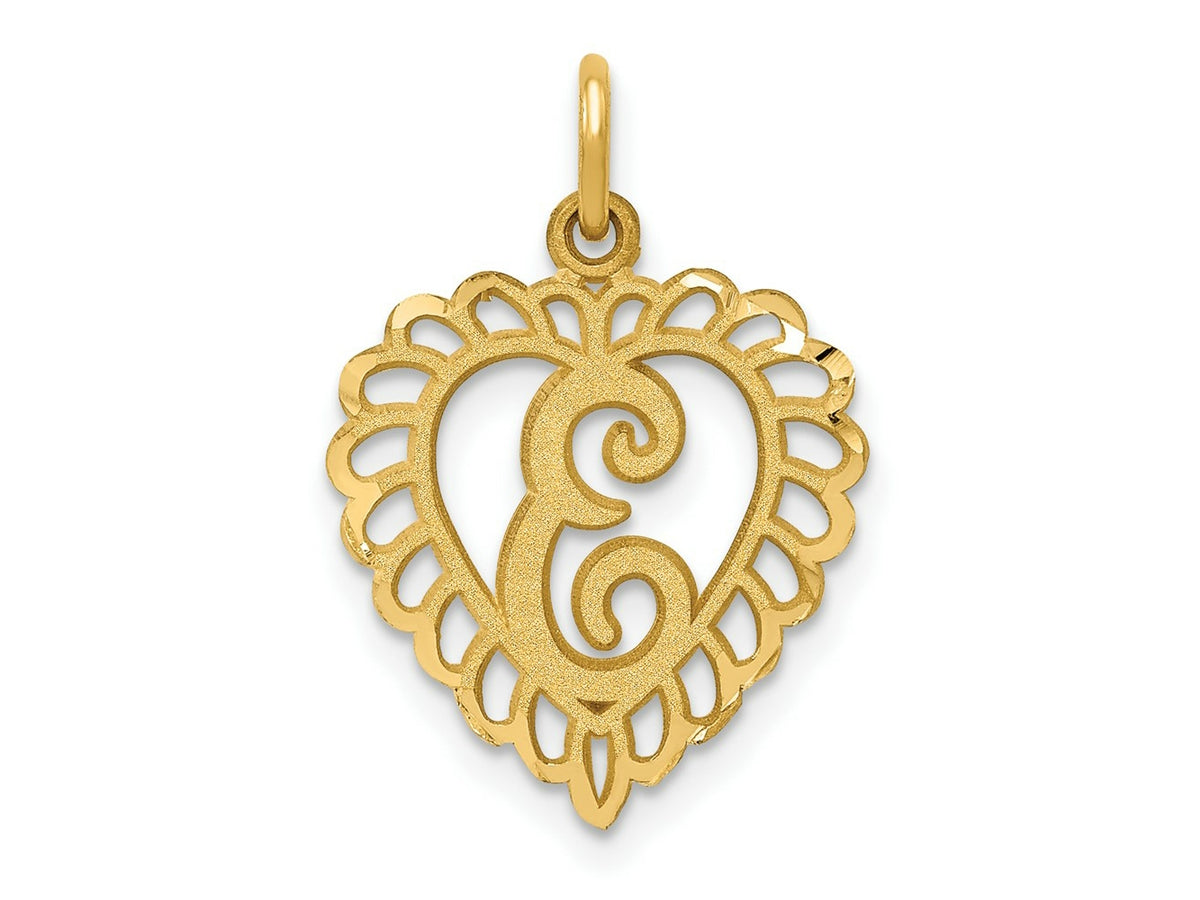 FJC Finejewelers 10 kt Yellow Gold Initial E Charm 23 x 15 mm