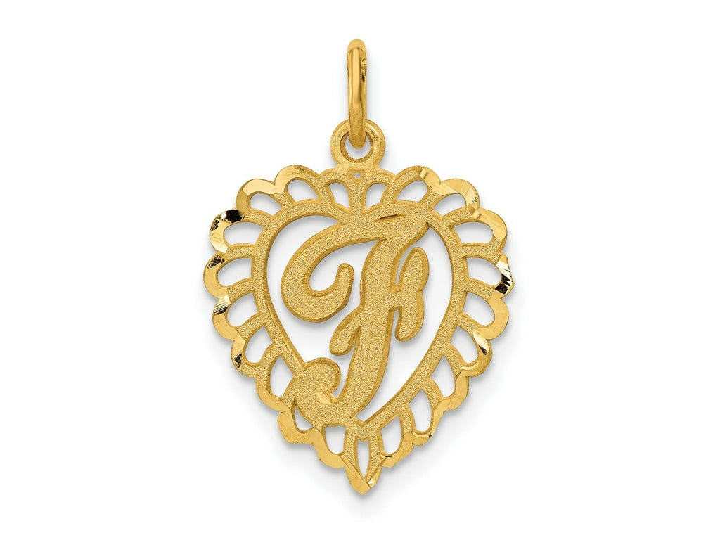 FJC Finejewelers 10 kt Yellow Gold Initial F Charm 23 x 15 mm