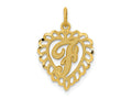 FJC Finejewelers 10 kt Yellow Gold Initial F Charm 23 x 15 mm