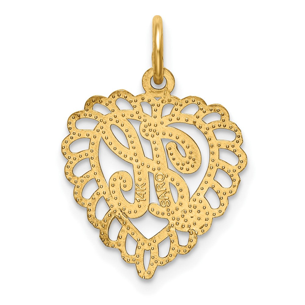 FJC Finejewelers 10 kt Yellow Gold Initial H Charm 23 x 15 mm