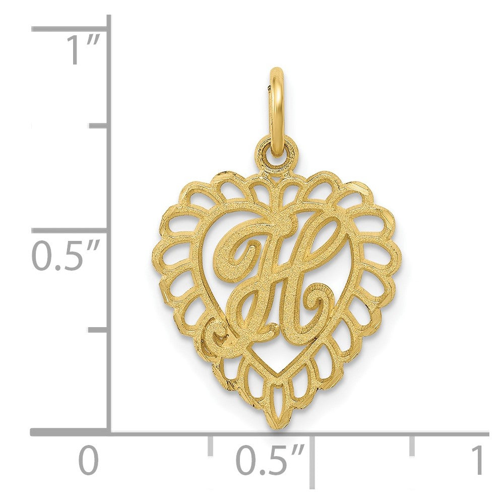 FJC Finejewelers 10 kt Yellow Gold Initial H Charm 23 x 15 mm