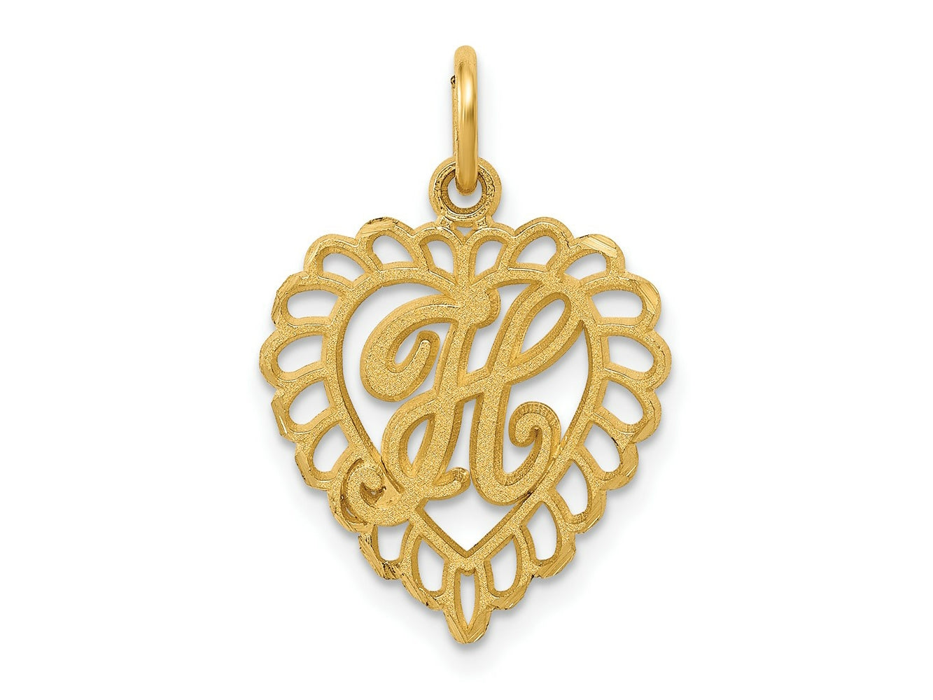 FJC Finejewelers 10 kt Yellow Gold Initial H Charm 23 x 15 mm