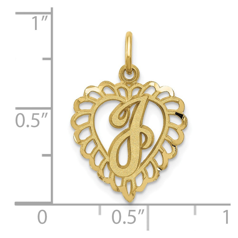 FJC Finejewelers 10 kt Yellow Gold Initial J Charm 23 x 15 mm