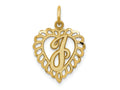 FJC Finejewelers 10 kt Yellow Gold Initial J Charm 23 x 15 mm