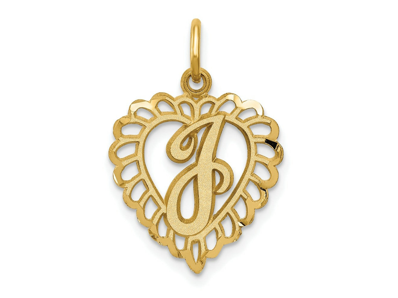 FJC Finejewelers 10 kt Yellow Gold Initial J Charm 23 x 15 mm