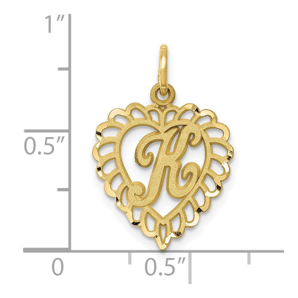 FJC Finejewelers 10 kt Yellow Gold Initial K Charm 23 x 15 mm