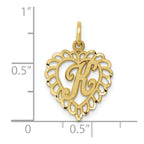 FJC Finejewelers 10 kt Yellow Gold Initial K Charm 23 x 15 mm
