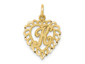 FJC Finejewelers 10 kt Yellow Gold Initial K Charm 23 x 15 mm