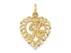 FJC Finejewelers 10 kt Yellow Gold Initial K Charm 23 x 15 mm