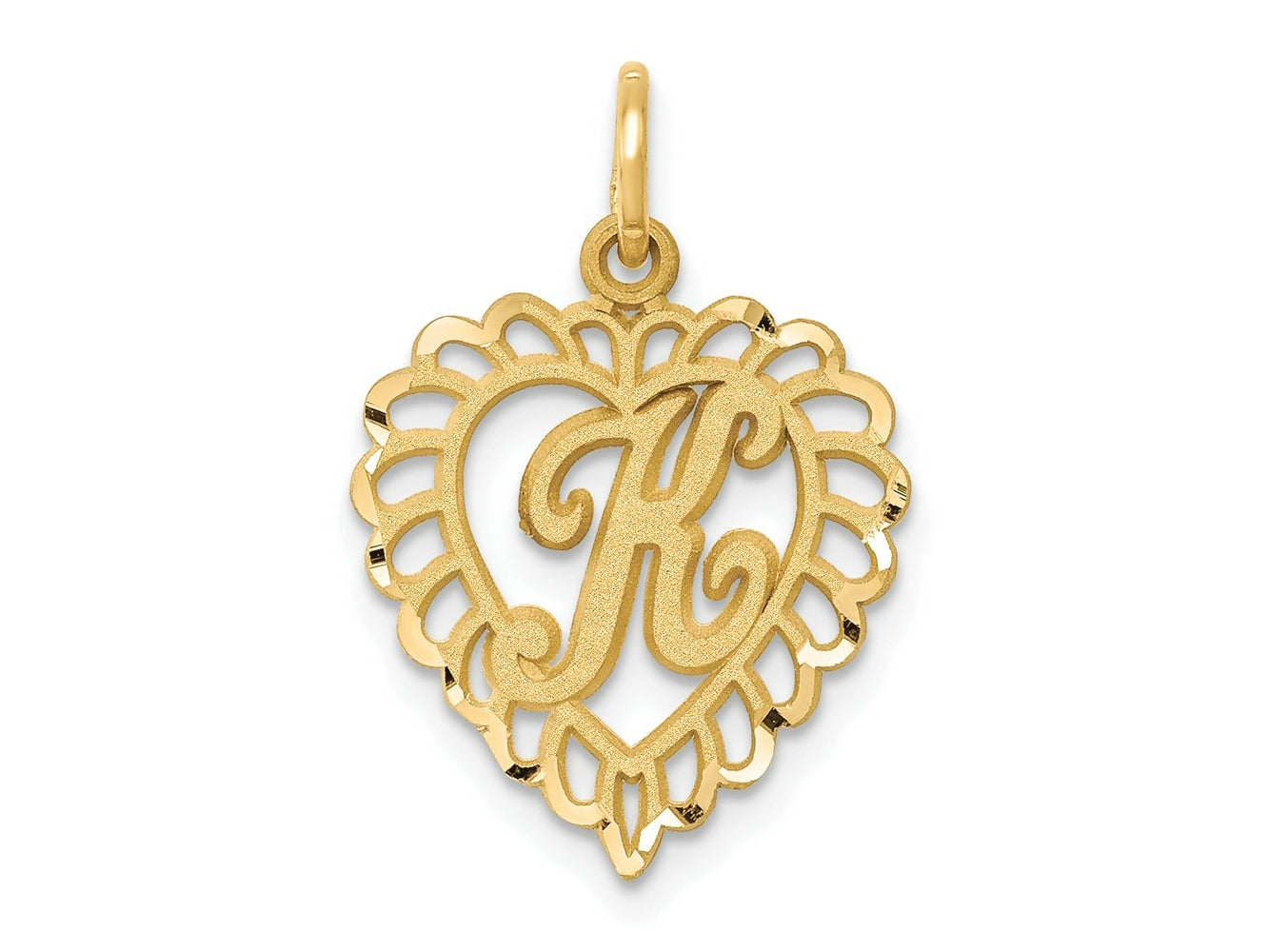 FJC Finejewelers 10 kt Yellow Gold Initial K Charm 23 x 15 mm