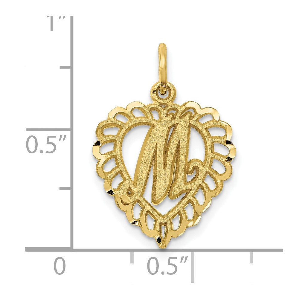 FJC Finejewelers 10 kt Yellow Gold Initial M Charm 23 x 15 mm