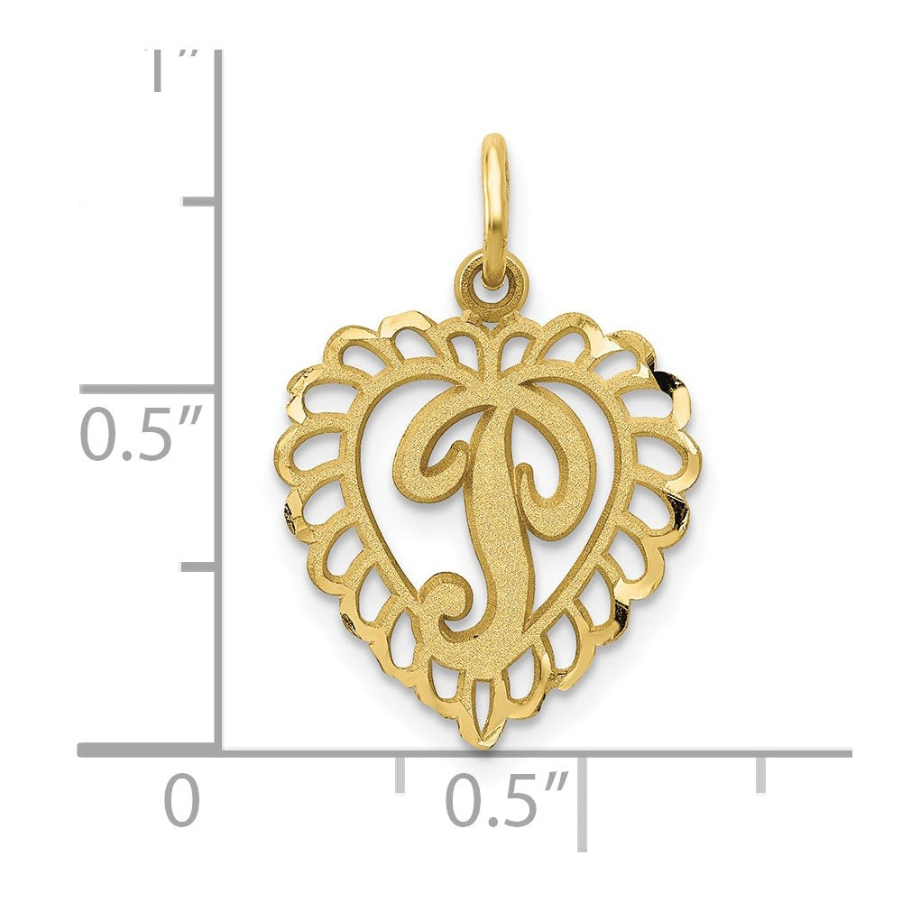 FJC Finejewelers 10 kt Yellow Gold Initial P Charm 23 x 15 mm