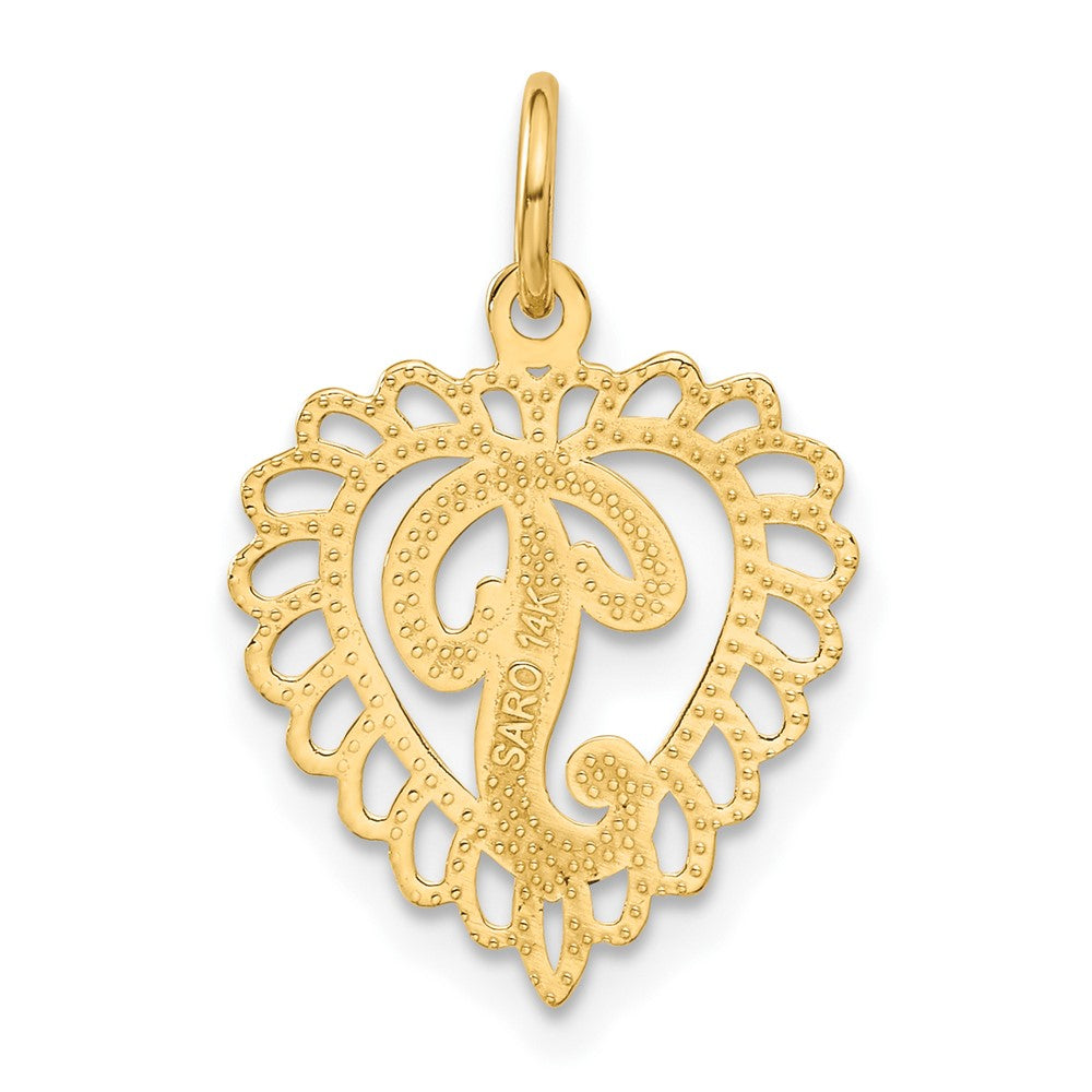 FJC Finejewelers 10 kt Yellow Gold Initial P Charm 23 x 15 mm