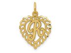 FJC Finejewelers 10 kt Yellow Gold Initial R Charm 23 x 15 mm