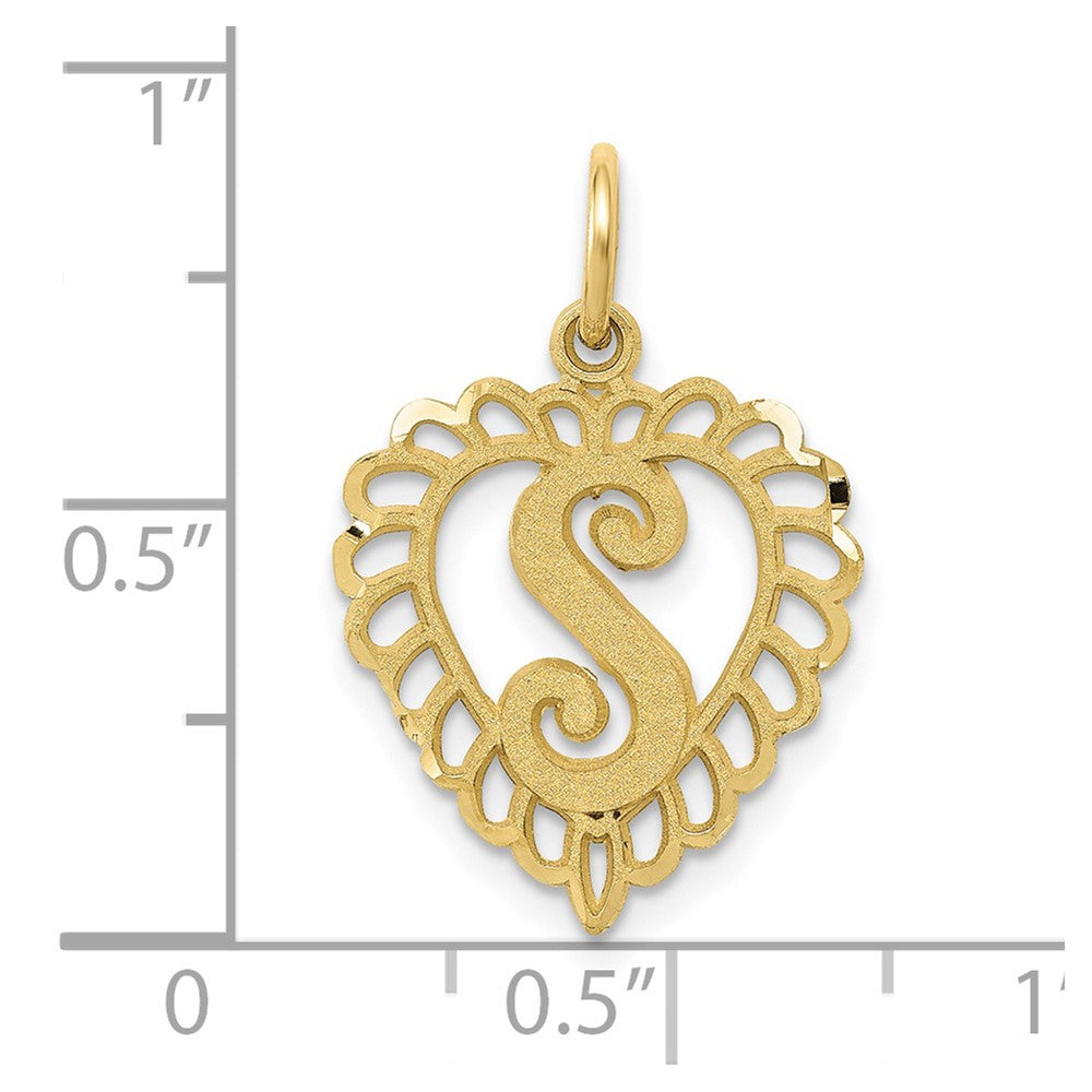 FJC Finejewelers 10 kt Yellow Gold Initial S Charm 23 x 15 mm