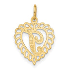 FJC Finejewelers 10 kt Yellow Gold Initial T Charm 23 x 15 mm