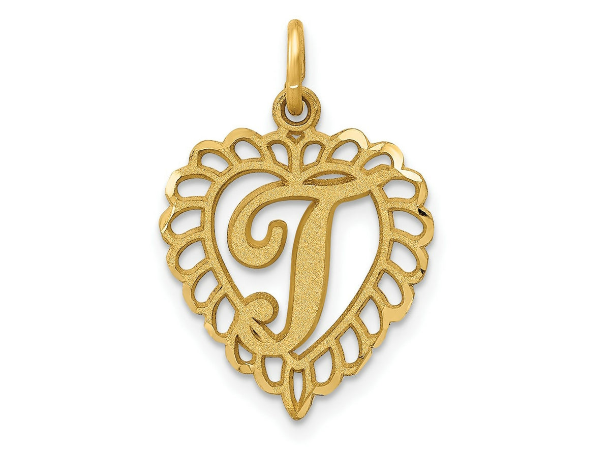 FJC Finejewelers 10 kt Yellow Gold Initial T Charm 23 x 15 mm