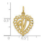 FJC Finejewelers 10 kt Yellow Gold Initial V Charm 23 x 15 mm
