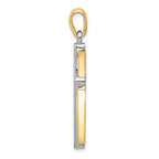 FJC Finejewelers 10 kt Two Tone Gold Two-tone Cross Charm 37 x 20 mm