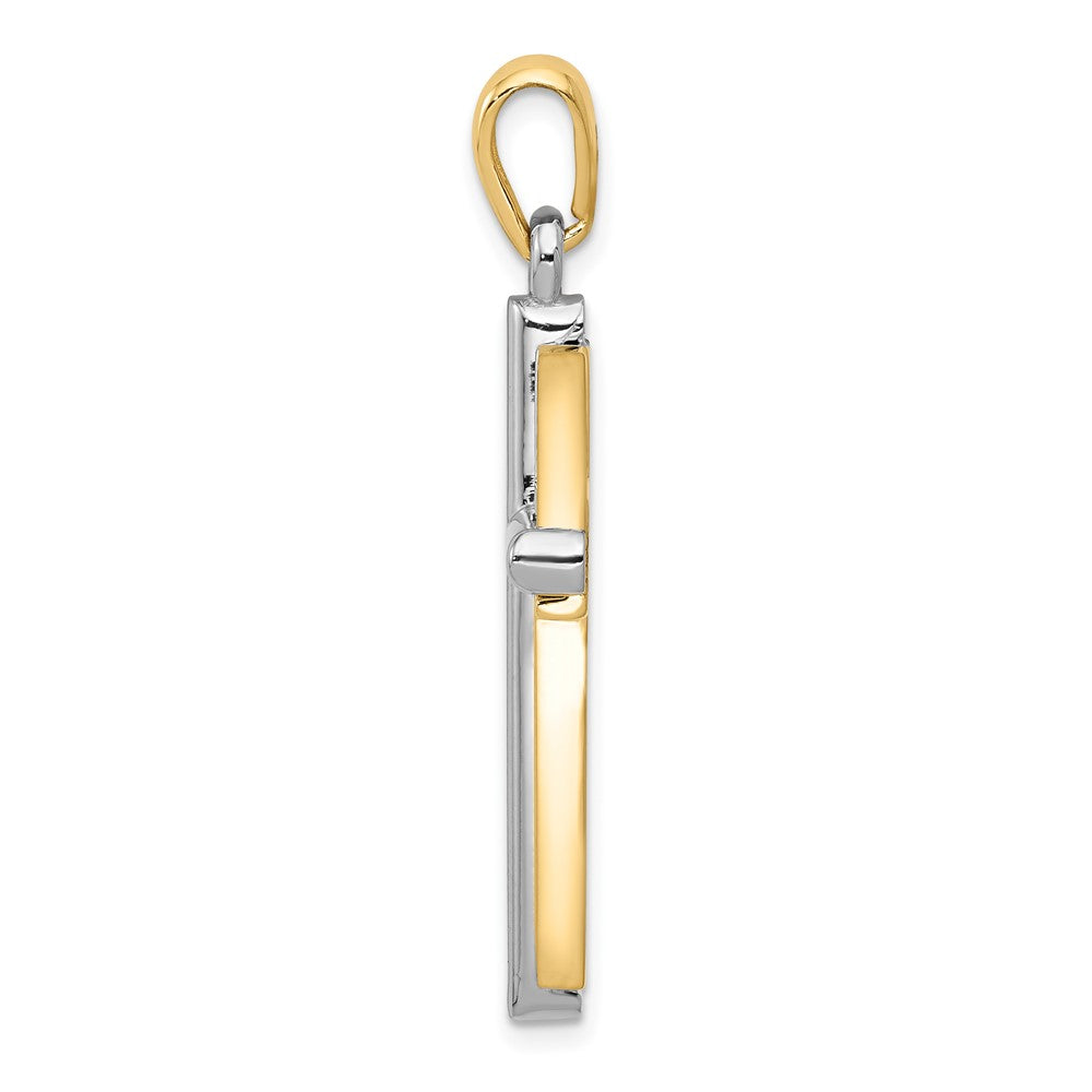 FJC Finejewelers 10 kt Two Tone Gold Two-tone Cross Charm 37 x 20 mm