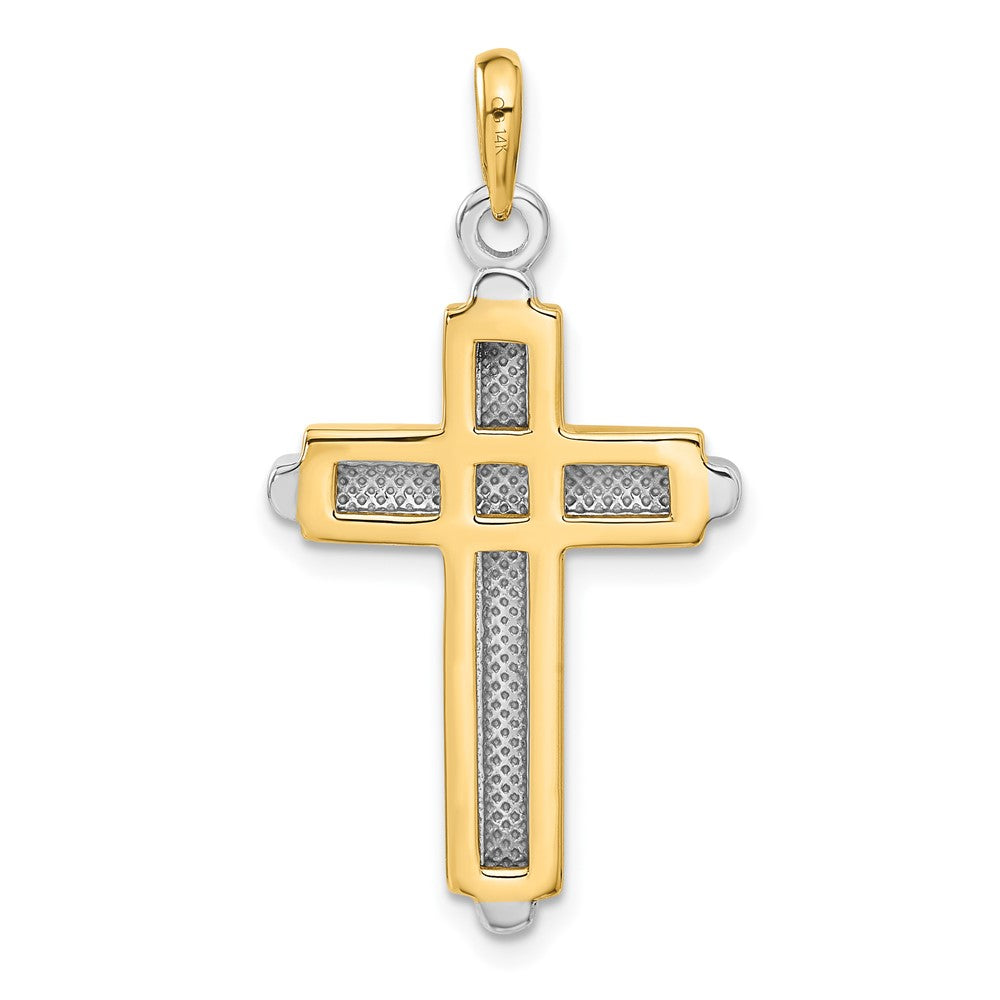 FJC Finejewelers 10 kt Two Tone Gold Two-tone Cross Charm 37 x 20 mm