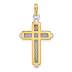 FJC Finejewelers 10 kt Two Tone Gold Two-tone Cross Charm 37 x 20 mm
