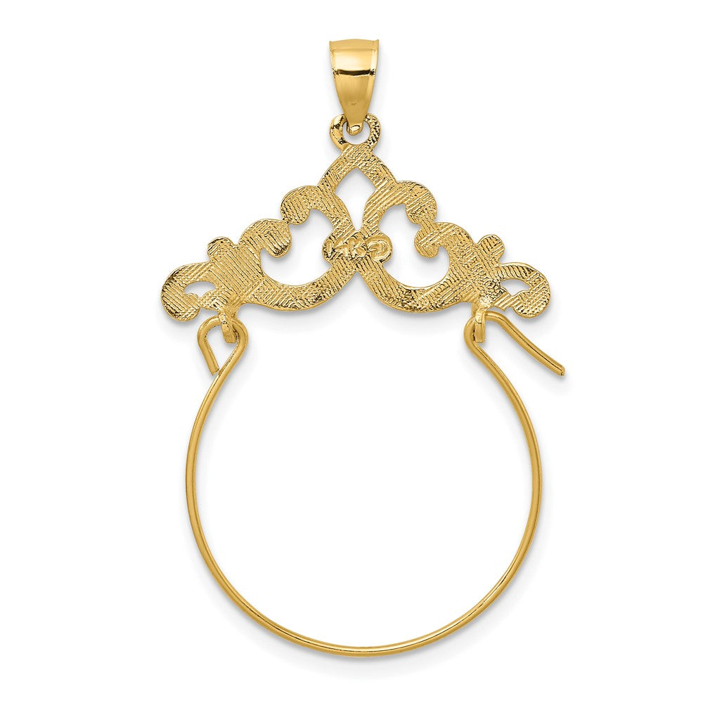 FJC Finejewelers 10 kt Yellow Gold Scroll Framed Charm Holder 39 x 24 mm