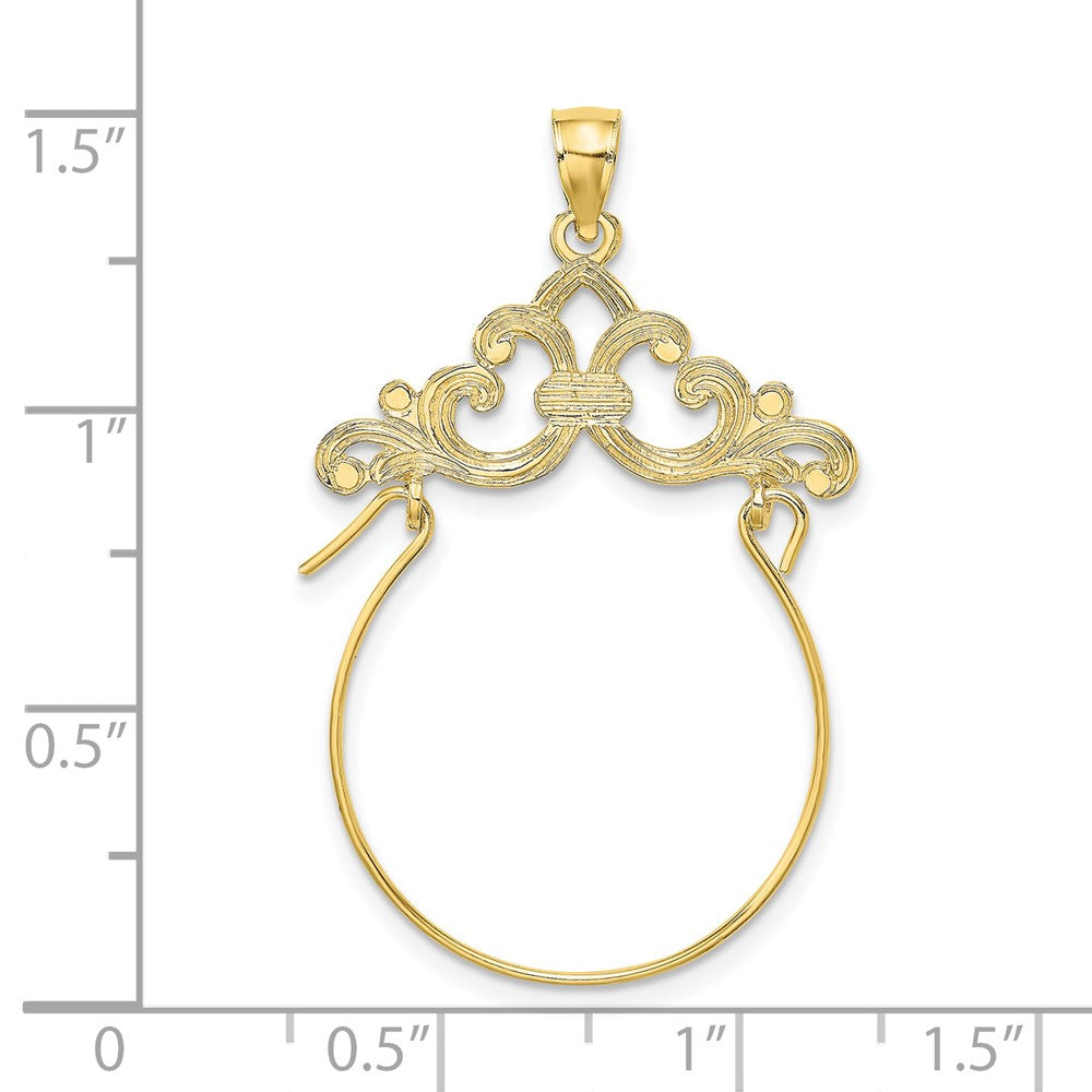 FJC Finejewelers 10 kt Yellow Gold Scroll Framed Charm Holder 39 x 24 mm