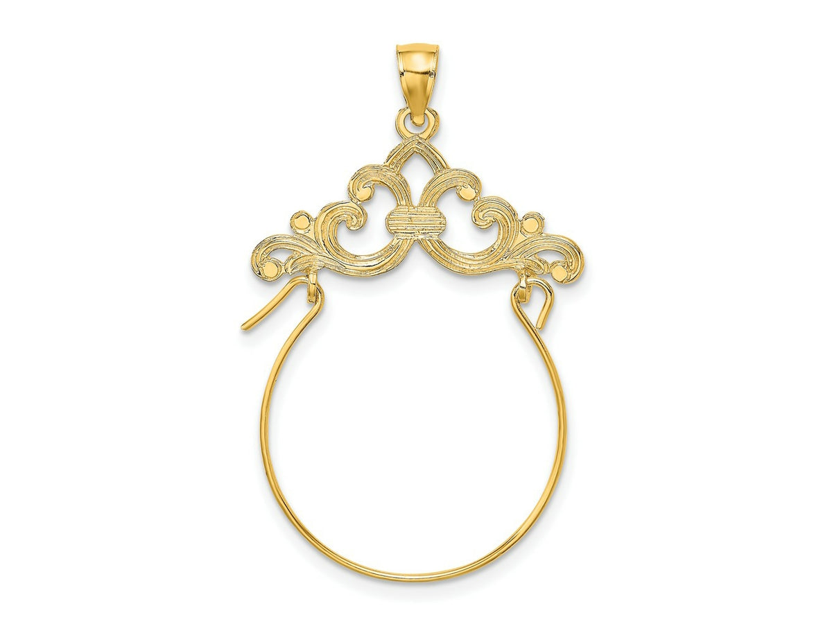 FJC Finejewelers 10 kt Yellow Gold Scroll Framed Charm Holder 39 x 24 mm