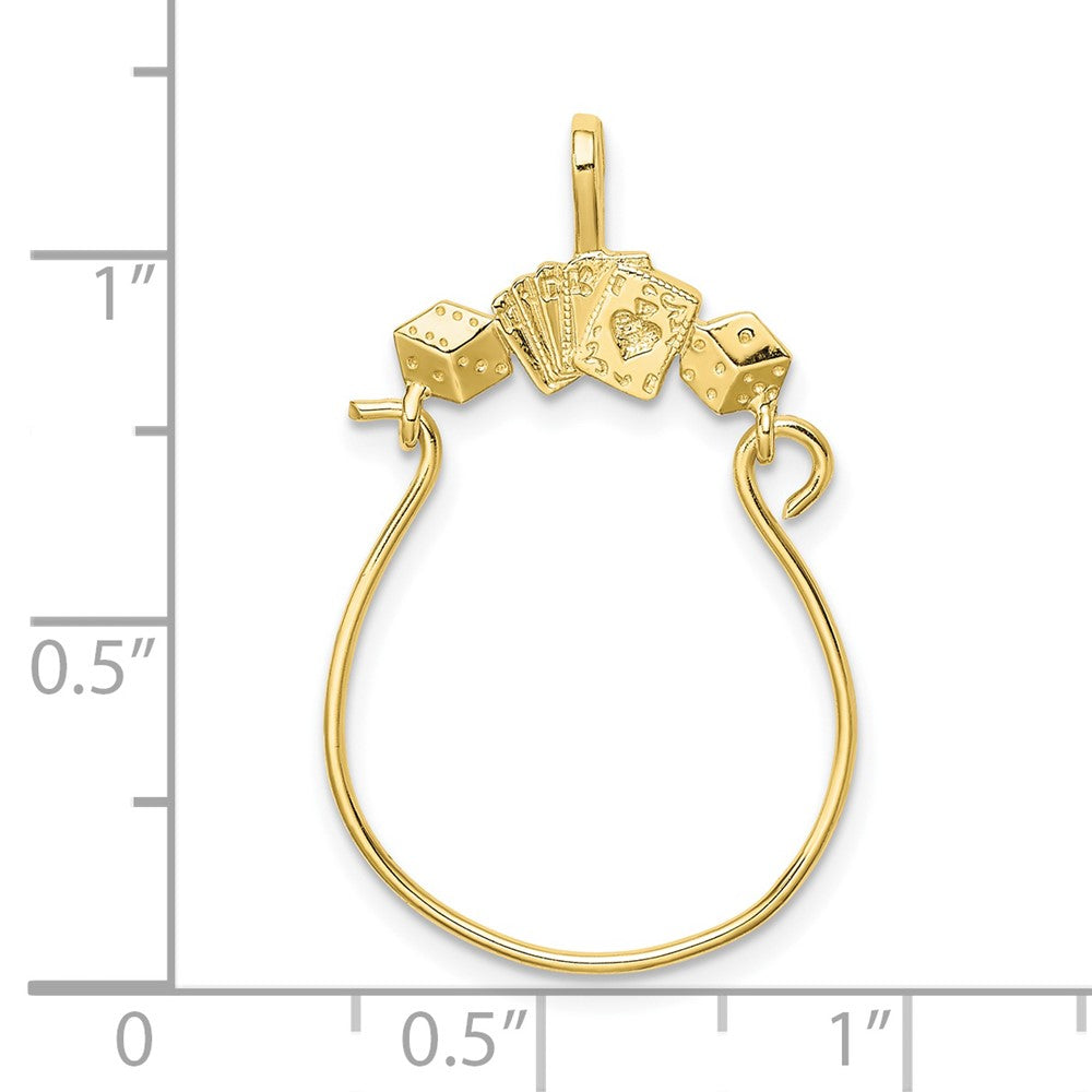 FJC Finejewelers 10 kt Yellow Gold Cards and Dice Charm Holder 36 x 14 mm