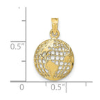 FJC Finejewelers 10 kt Yellow Gold Polished Globe Charm 20 x 13 mm